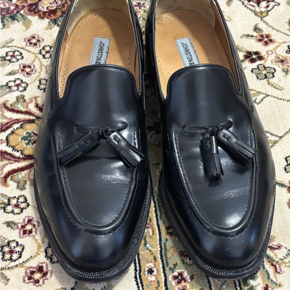 Johnston & Murphy Aristocraft black leather tassel loafers size 12